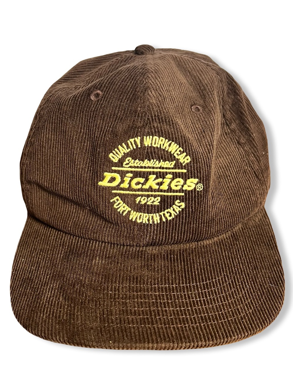 Dickies Brown Corduroy Trucker Hat Established 1922 Fort Worth Texas